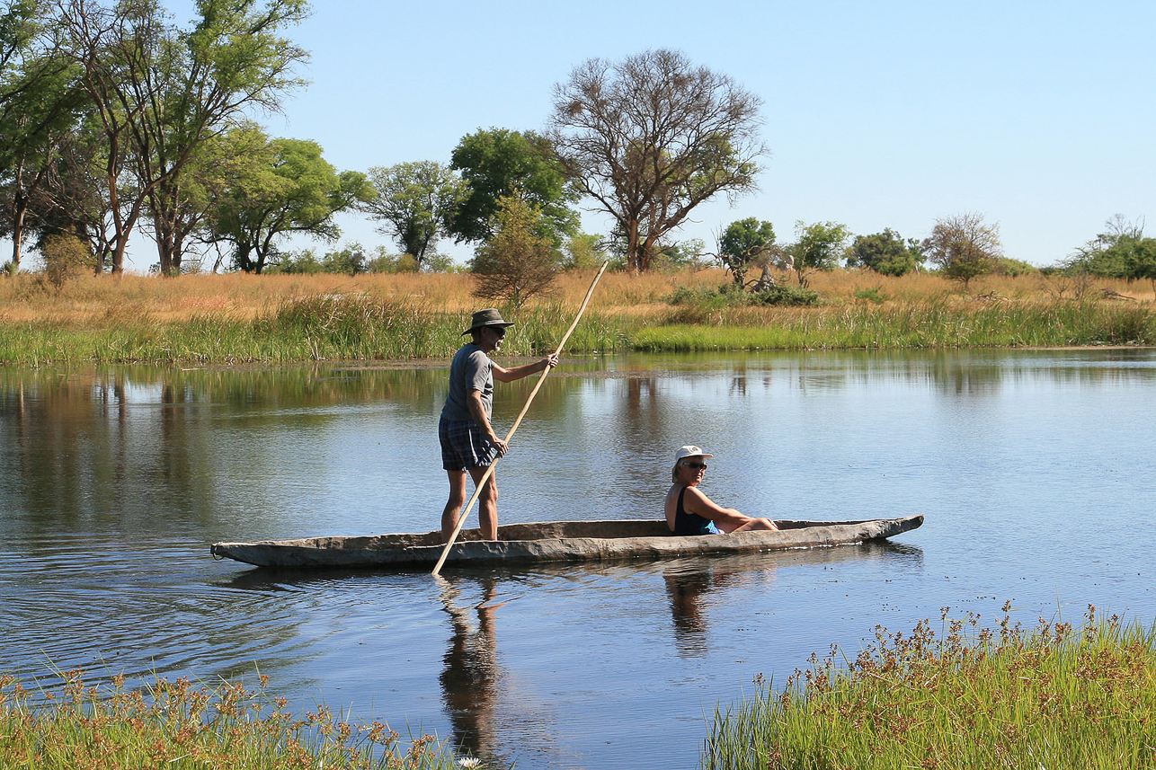 Mats and Camilla on a mokoro tour