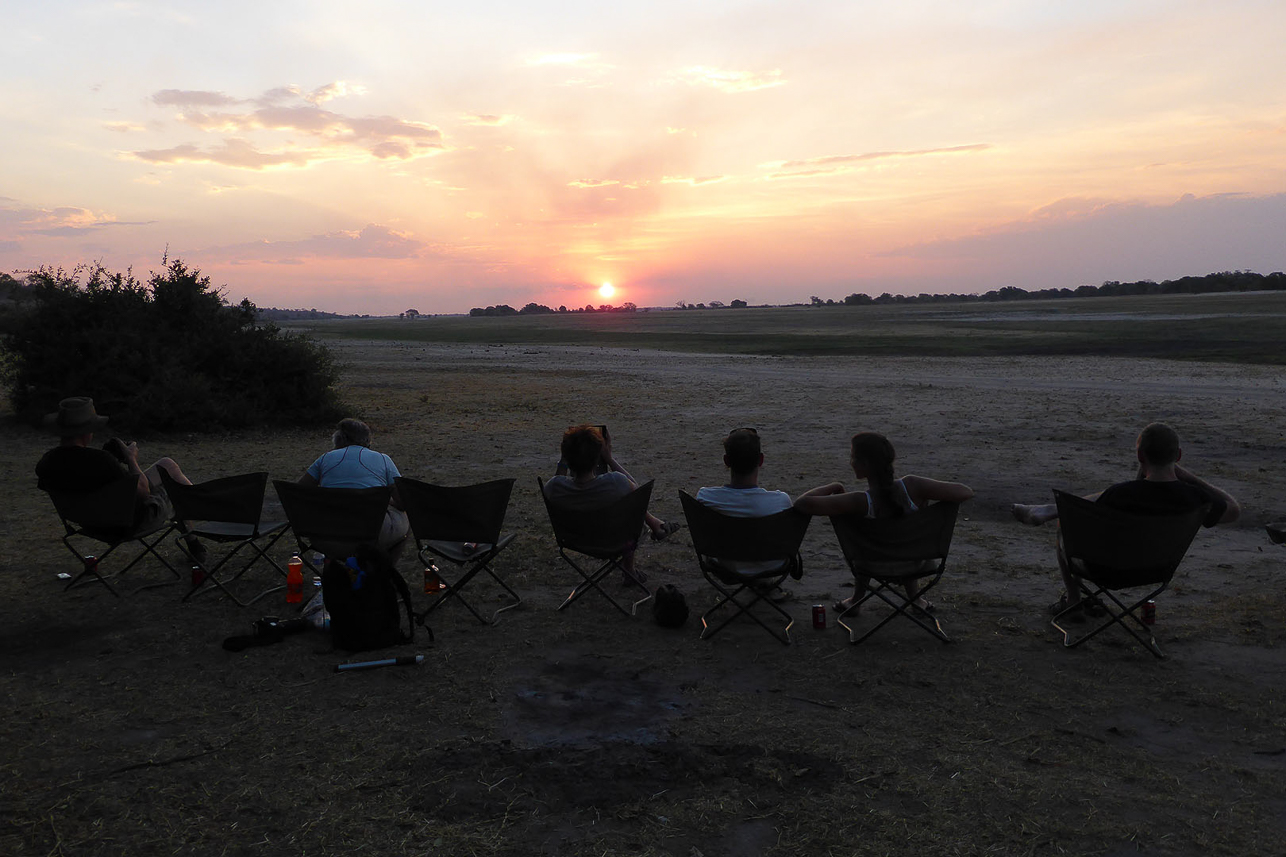 Watching sunset in the Chobe landscape