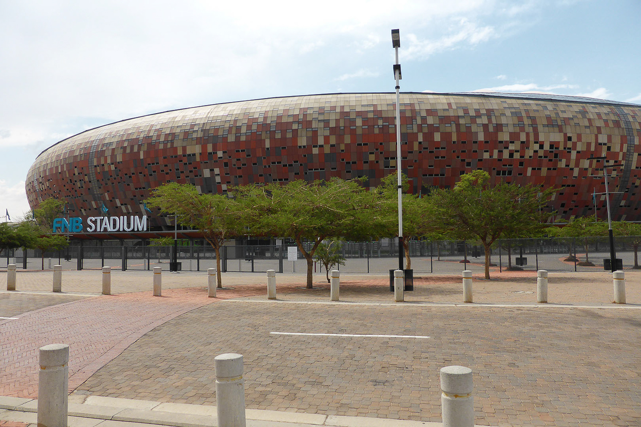 FNB Stadium in Johannesburg (football and also the place for the memorial ceremony for Nelson Mandela held in December)