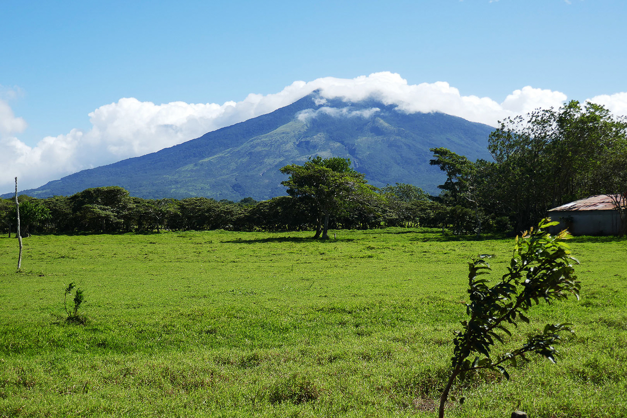 Passing one of many volcanoes