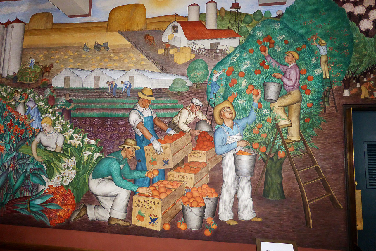 Mural paintings in Coit Tower.