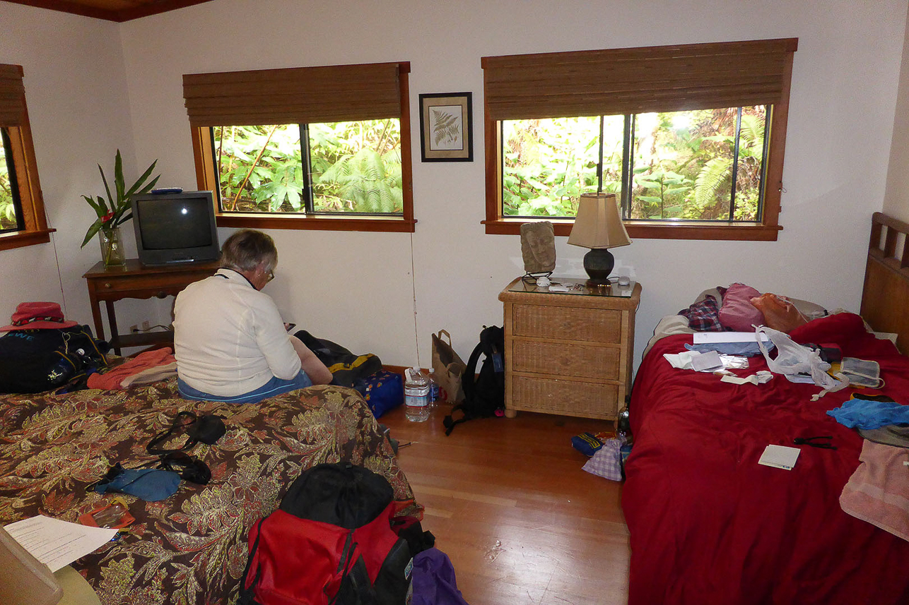 Our guest house in Volcano, Big Island. Very moisty in the room.