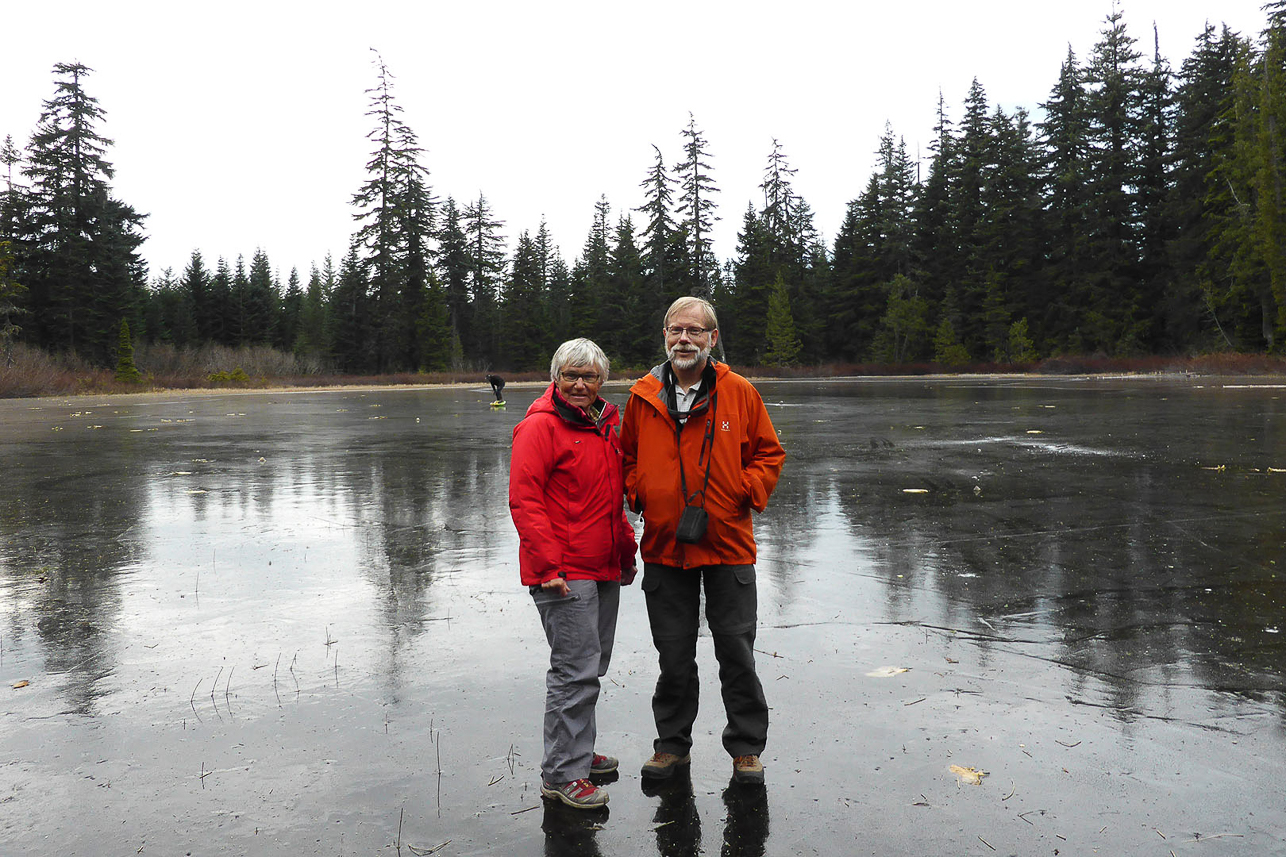 On ice in the mountains east of Seattle.