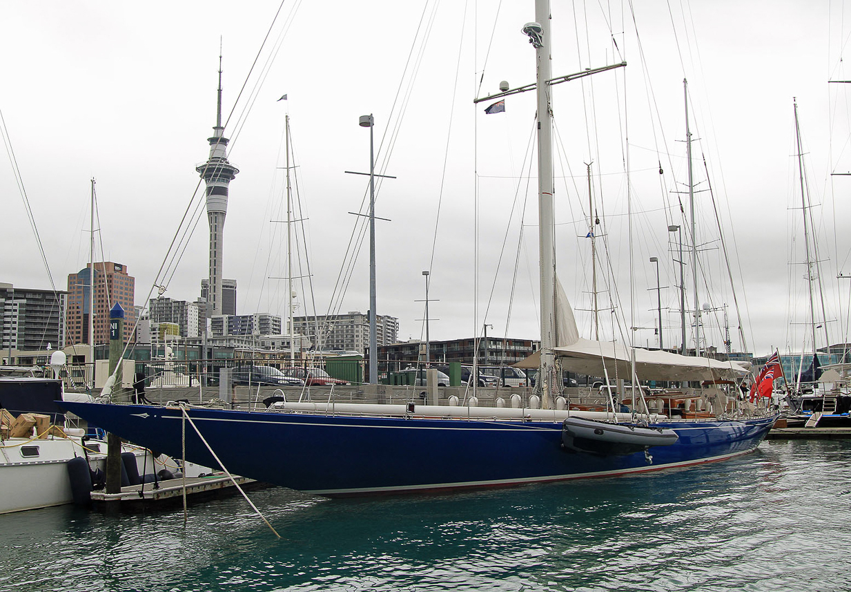 Old America's Cup sailing yacht, beautiful