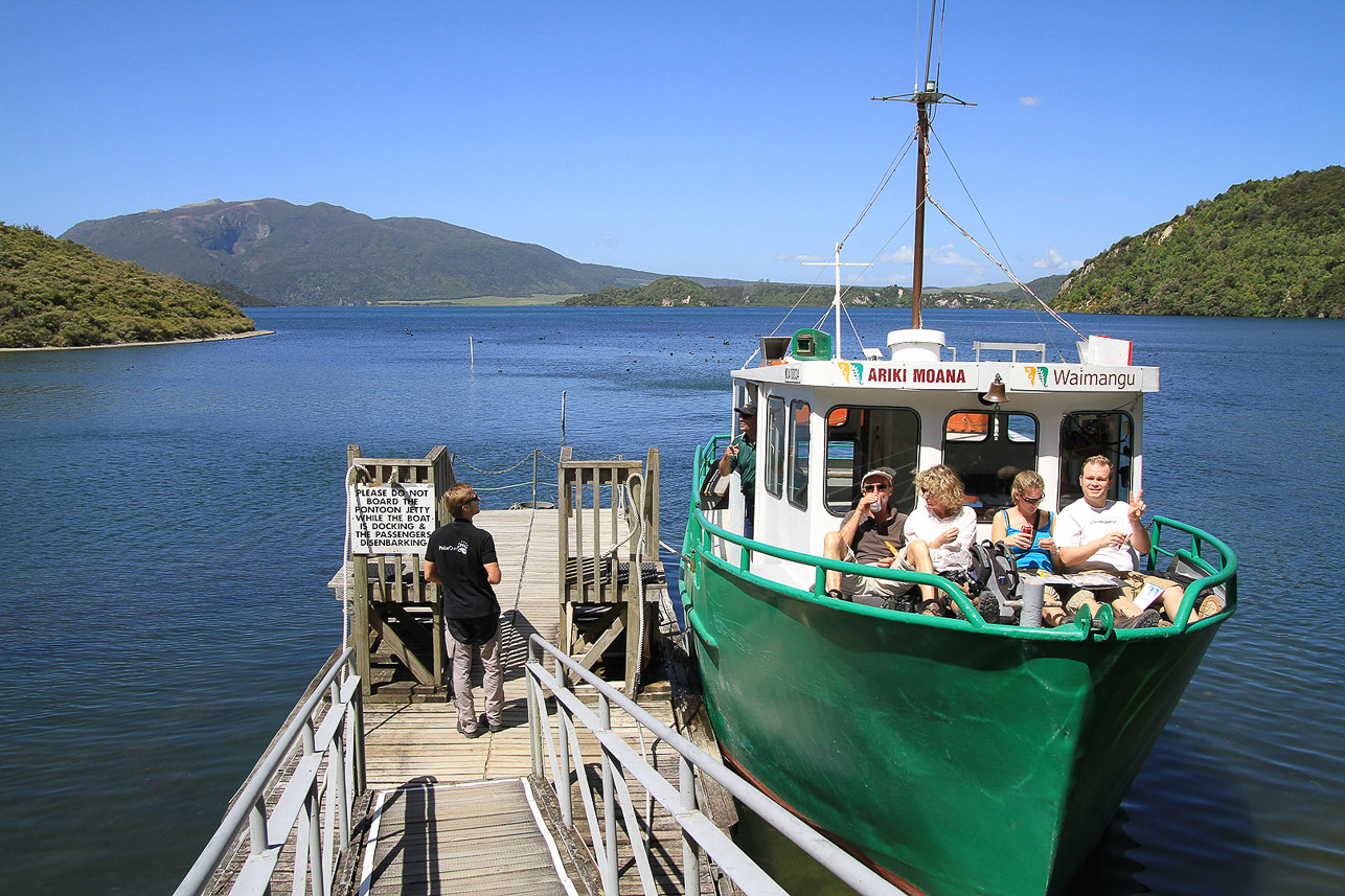 Boat trip on Lake Rotomahana