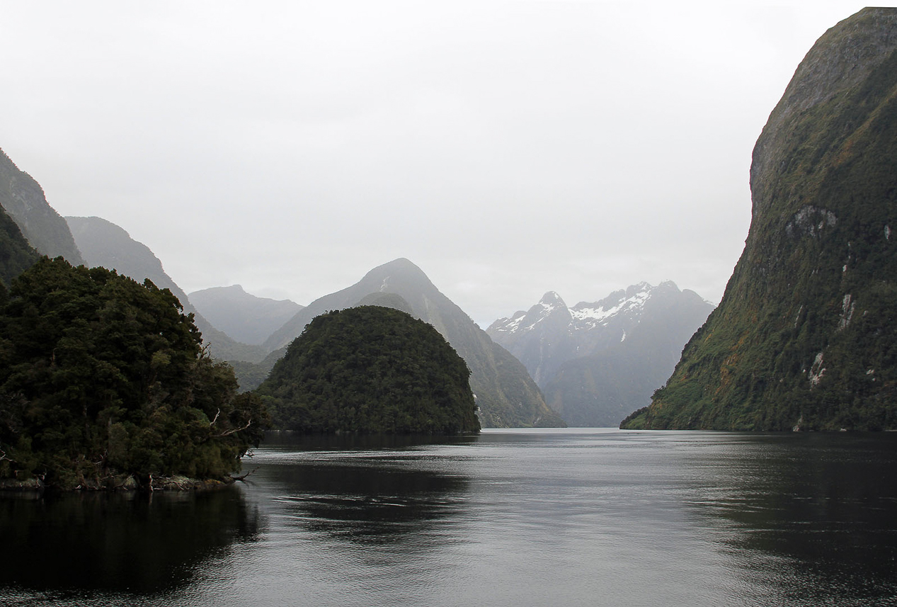 Doubtful Sound in rain and mist