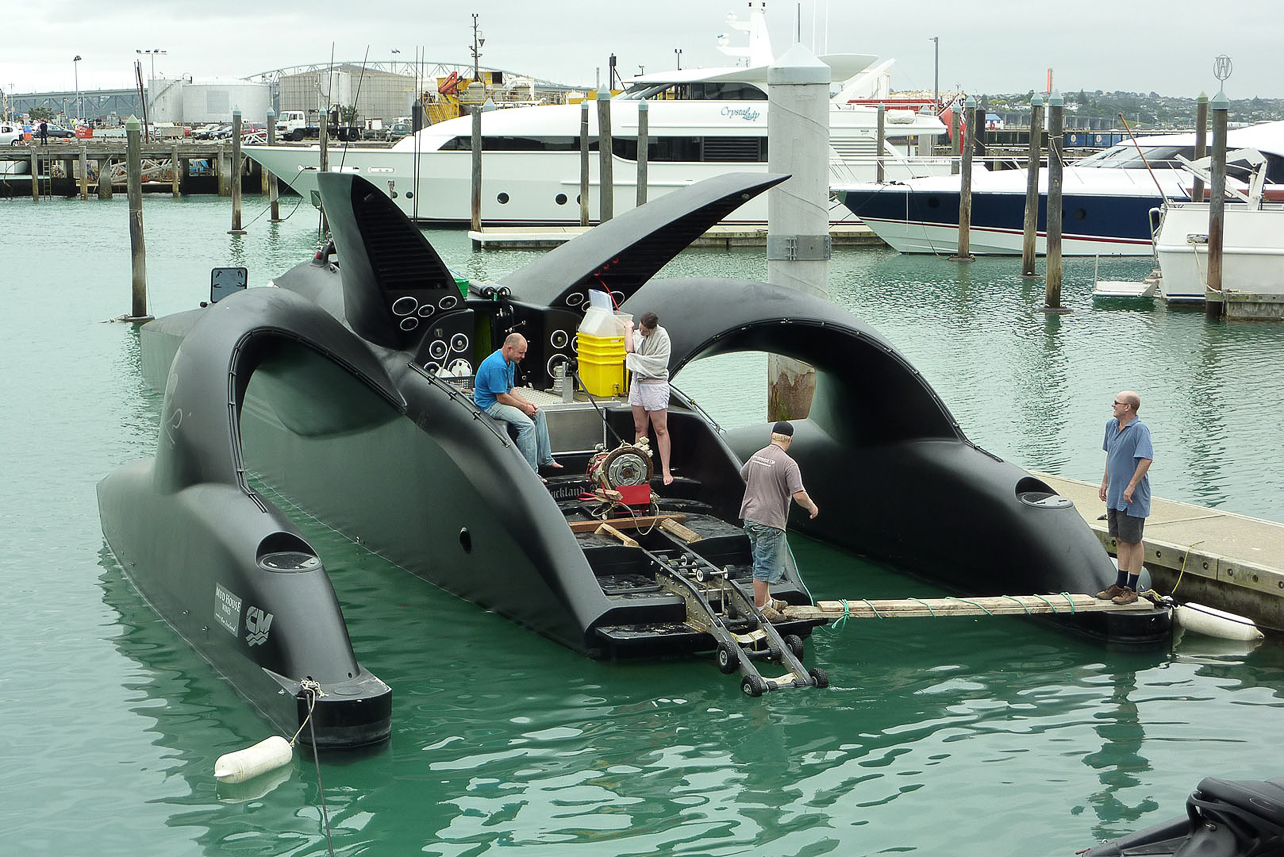 Ady Gil, preparing for stopping Japanese whalers at Antarctica