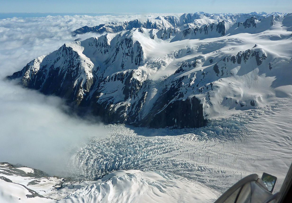 Mount Cook area, helicopter view