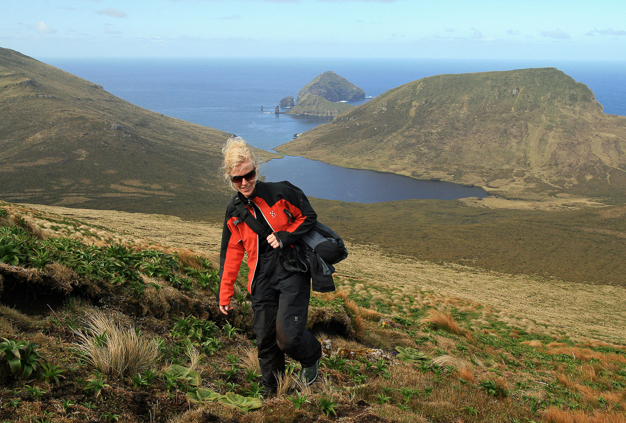 Climbing Mt Honey at Campbell Island