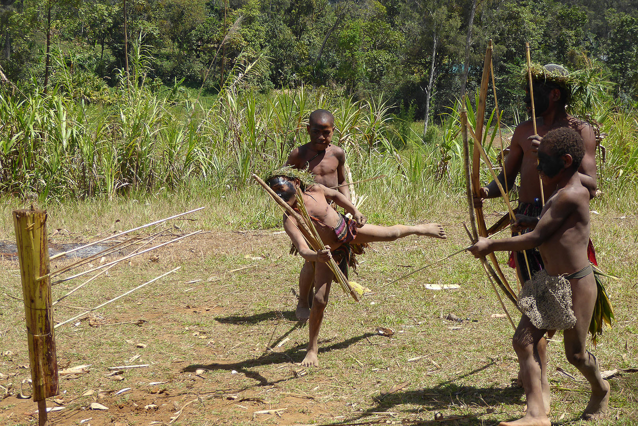 Children (raised at the men's hut) learned to shoot the enemy and ...