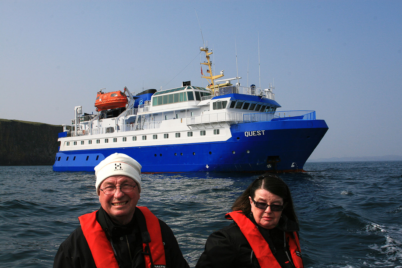 Olle and Birgitta starting a zodiak cruise