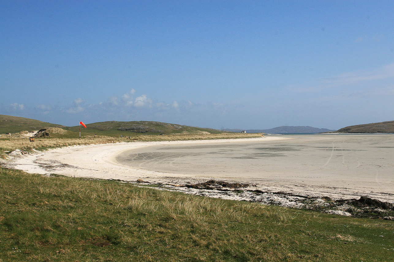 The airport on Barra, in the sea, depening on low tide