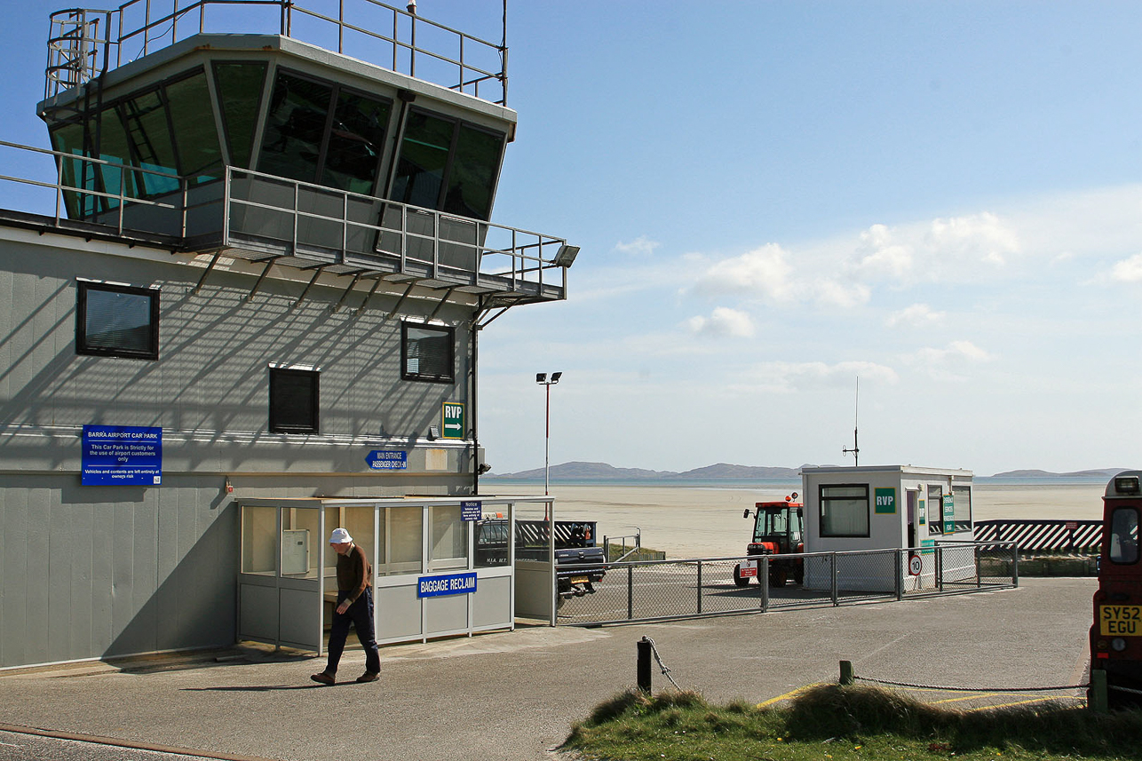 The airport on Barra, in the sea, depening on low tide