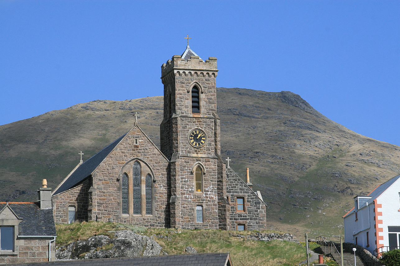 The catholic church "'The Church of Our Lady Star of the Sea" in Castlebay, Barra.