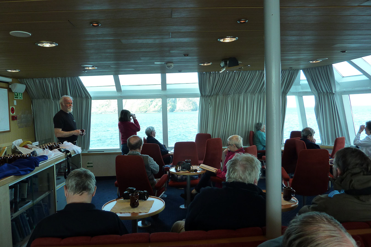 The panorama lounge of the ship