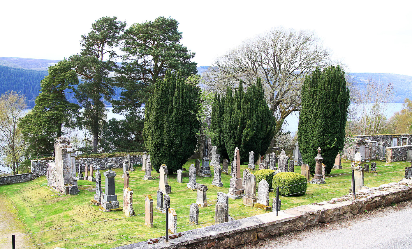 Boleskine cemetery, on the eastern side of Loch Ness