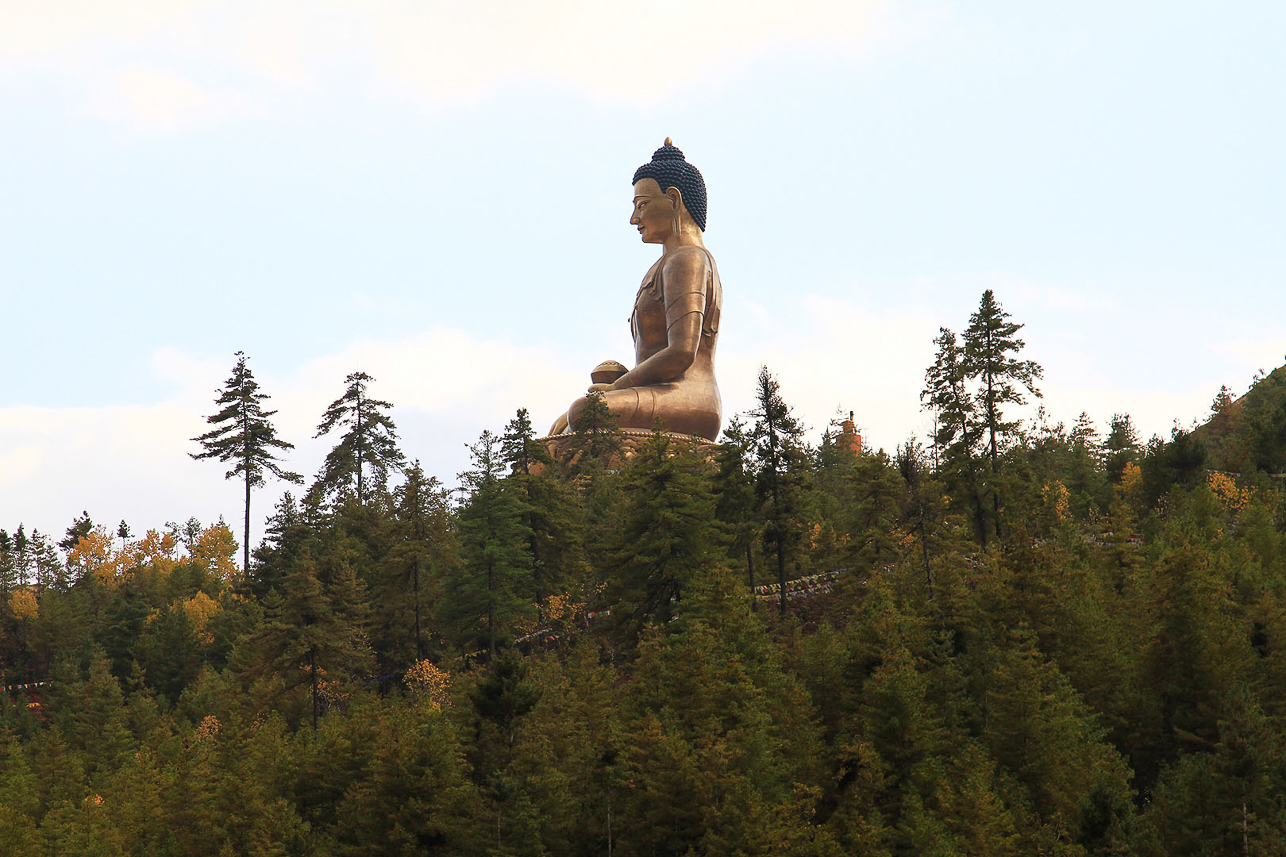 Building of Buddha Dordenman statue outside Thimpu.