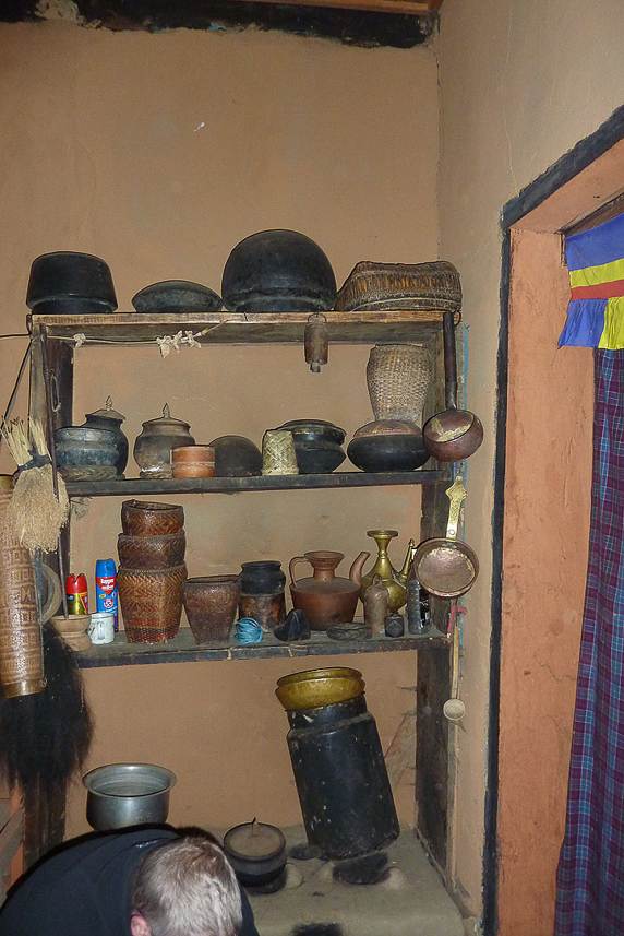 Inside Bhutanese house.