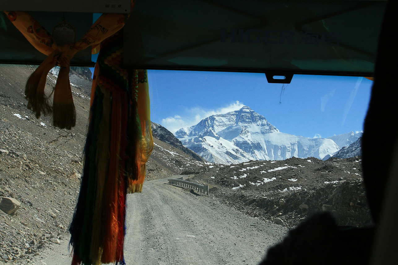 Approaching Rongbuk monastery and Tibet base camp.