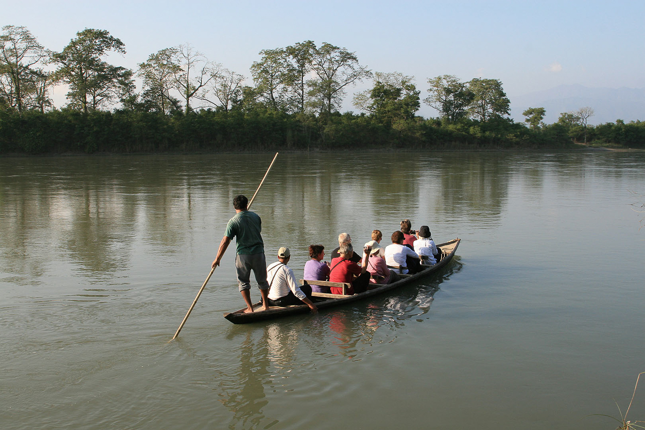 Passing the streaming river.