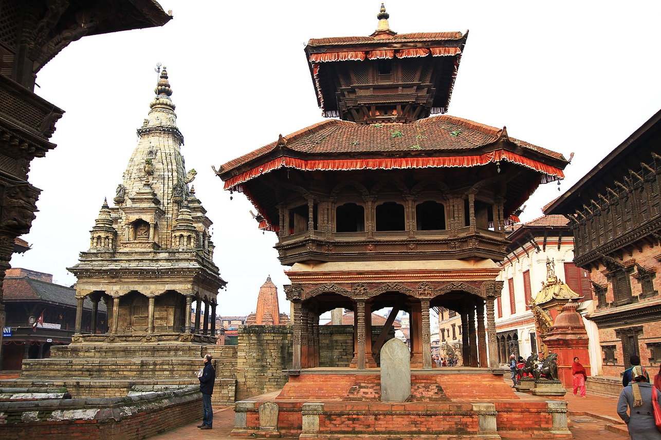 Durbar Square in Bhaktapur (old city outside Kathmandu, destroyed by earthquake in 1934).