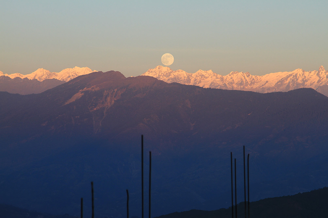 Moon rising over Himalaya.