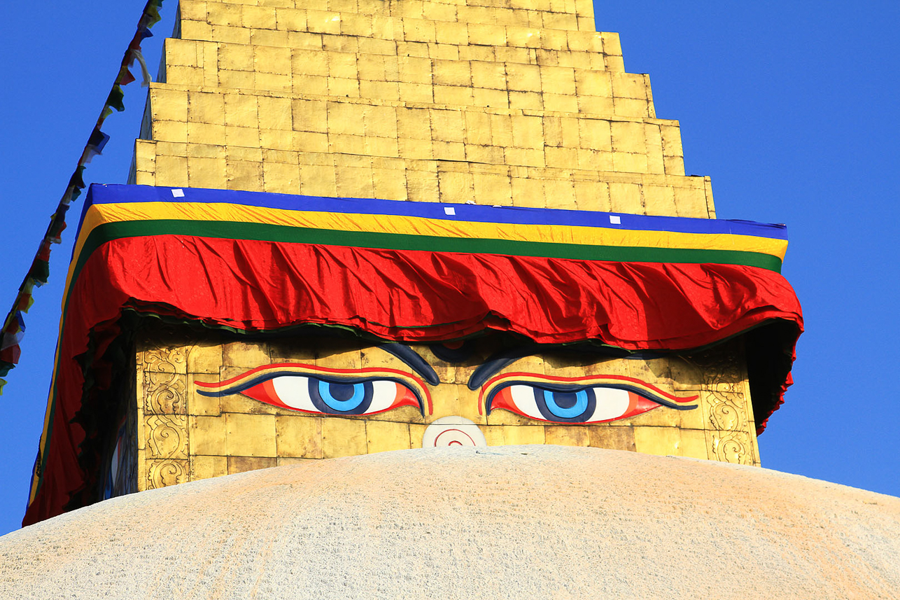 Boudhanath stupa, Buddha's eyes.