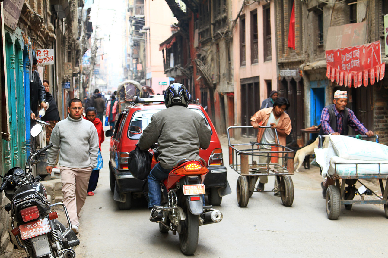 Streets in chaotic Kathmandu.