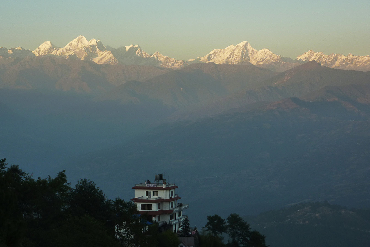 Sunset at Nagarkot, where we arrived in the late afternoon after a long bus drive from Chitwan.