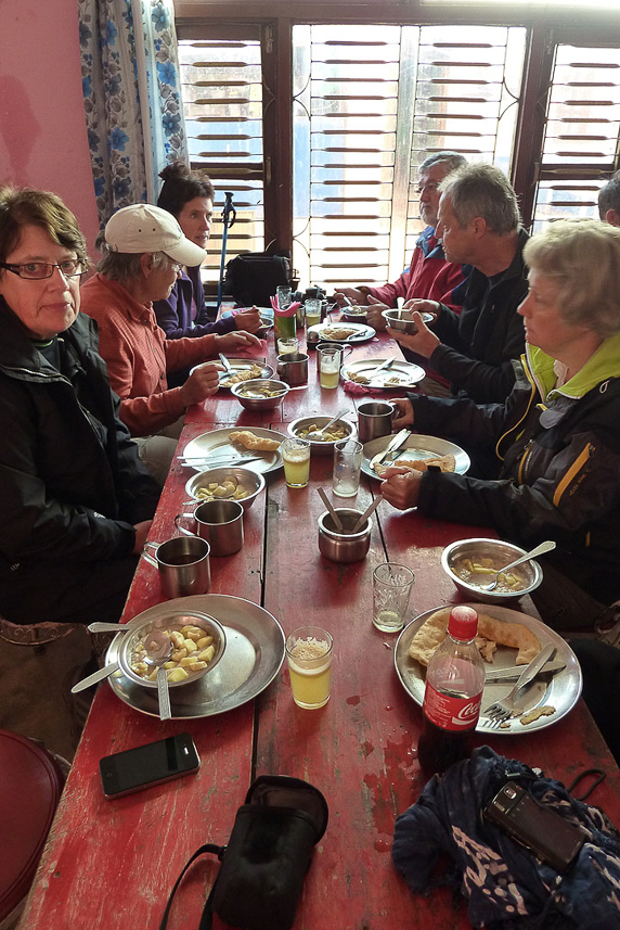 Breakfast at the guest house.