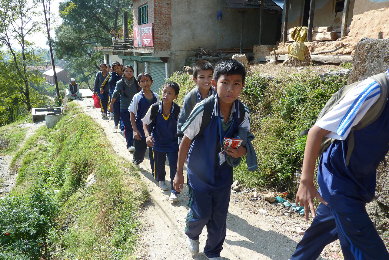 Meeting school children.