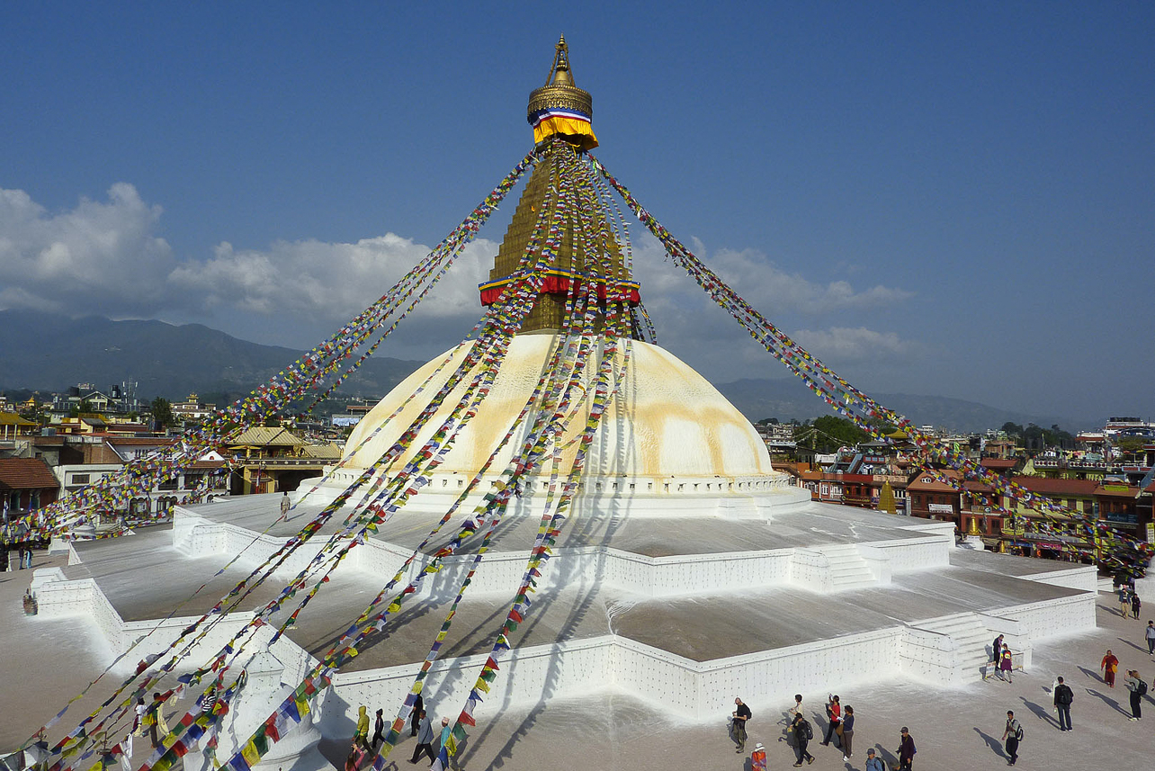 Boudhanath stupa, one of the holiest Bhuddist sites in Kathmandu.