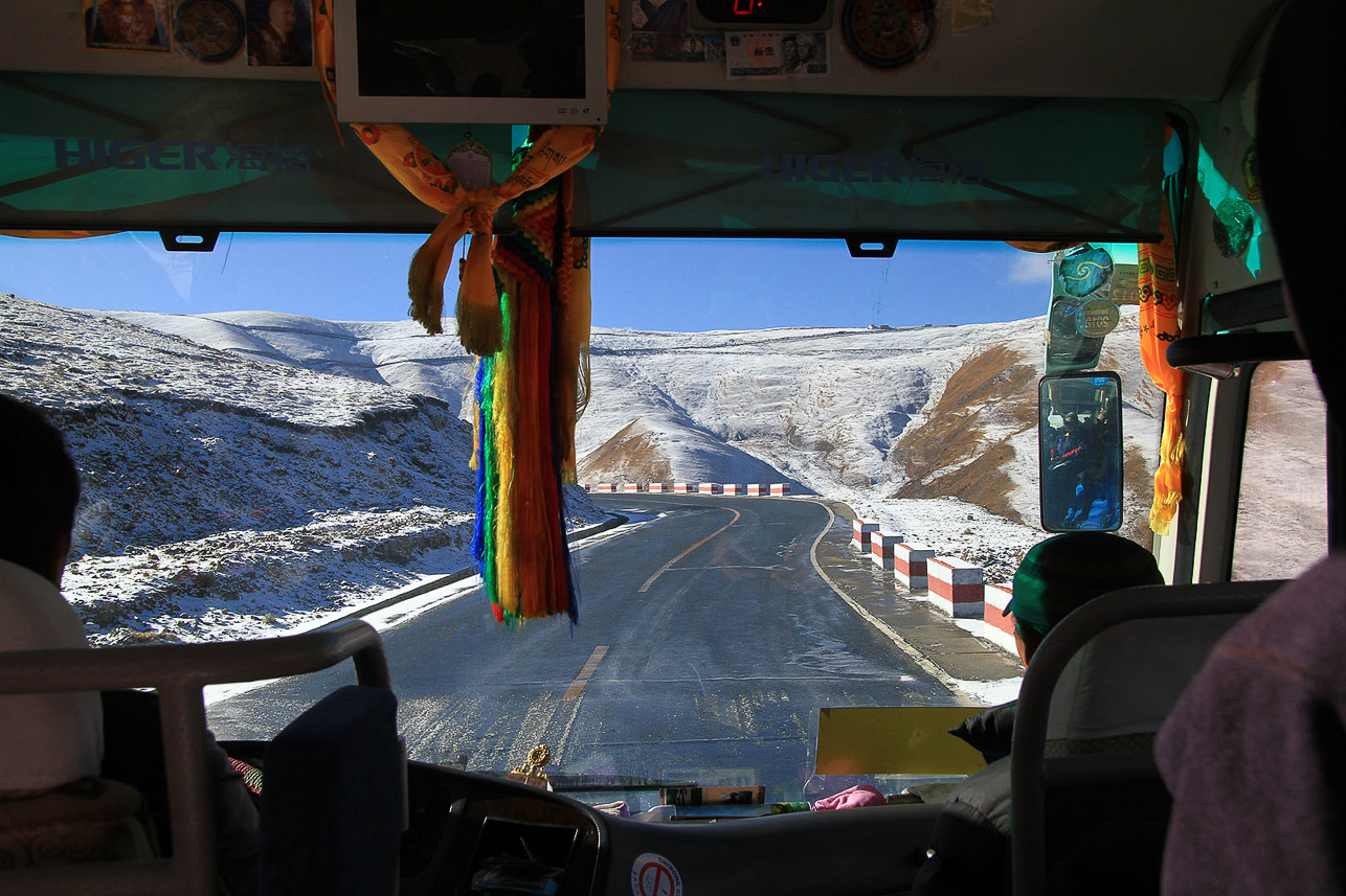 On the road to Yamdrok Lake.