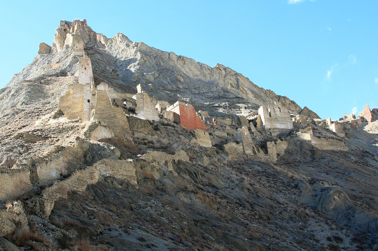 Ruins, and monastery, of Shegar Dzong. We made an adventurous kora around the mountain.