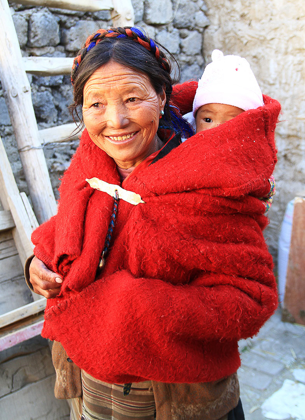 Tibetan woman with child.