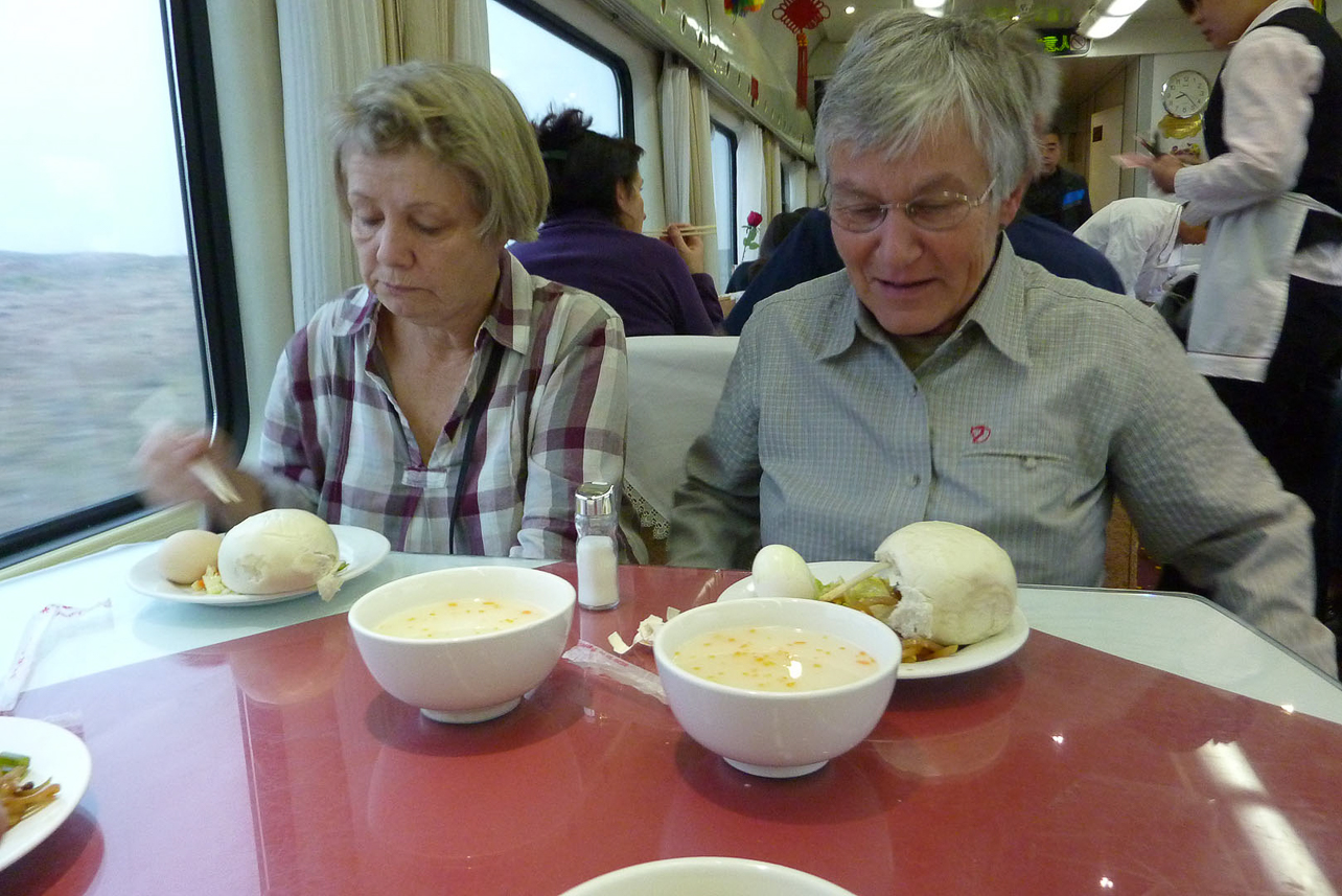 The food on the train is not exciting, not even in the restaurant wagon.