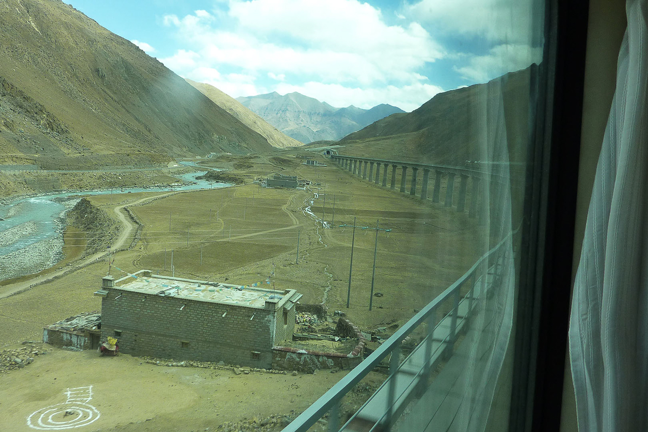 The railway sometimes built as a bridge, probably due to the ground and sometimes for letting animals pass under it.