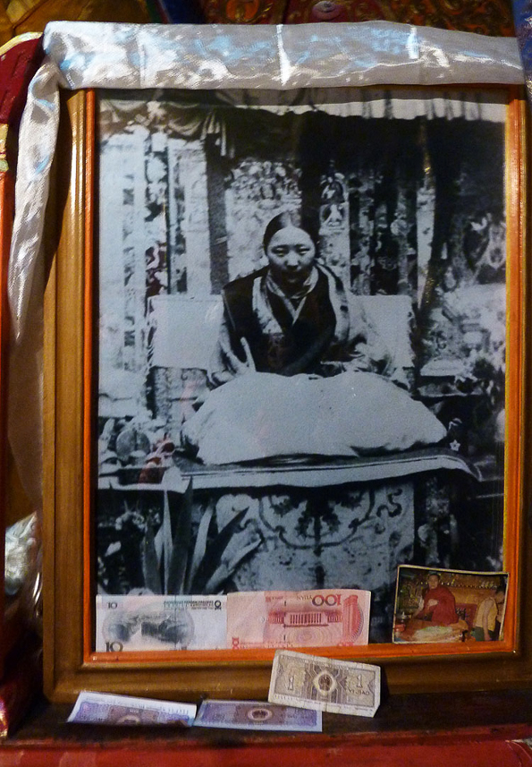 The head of the monastery is a woman, Dorje Phagmo. She is the 12th incarnation, starting in the 15th century. She is the highest female incarnation in Tibet and is ranked as number three after Dalai Lama and Panchen Lama.