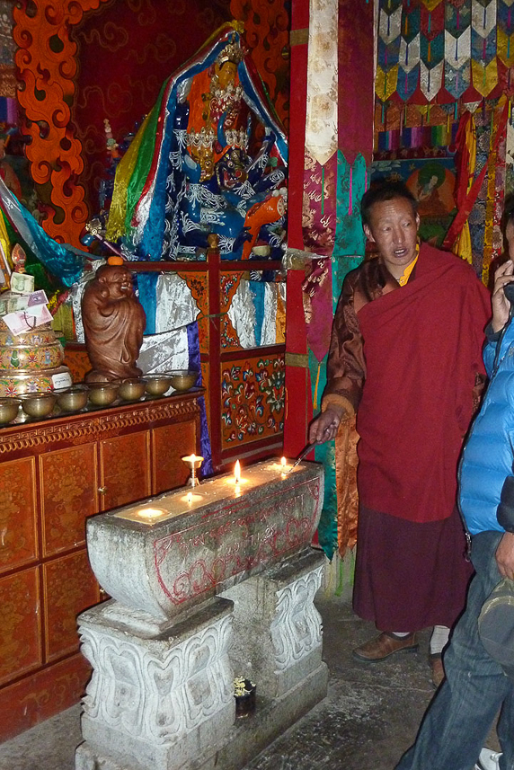 Inside Samding monastery.