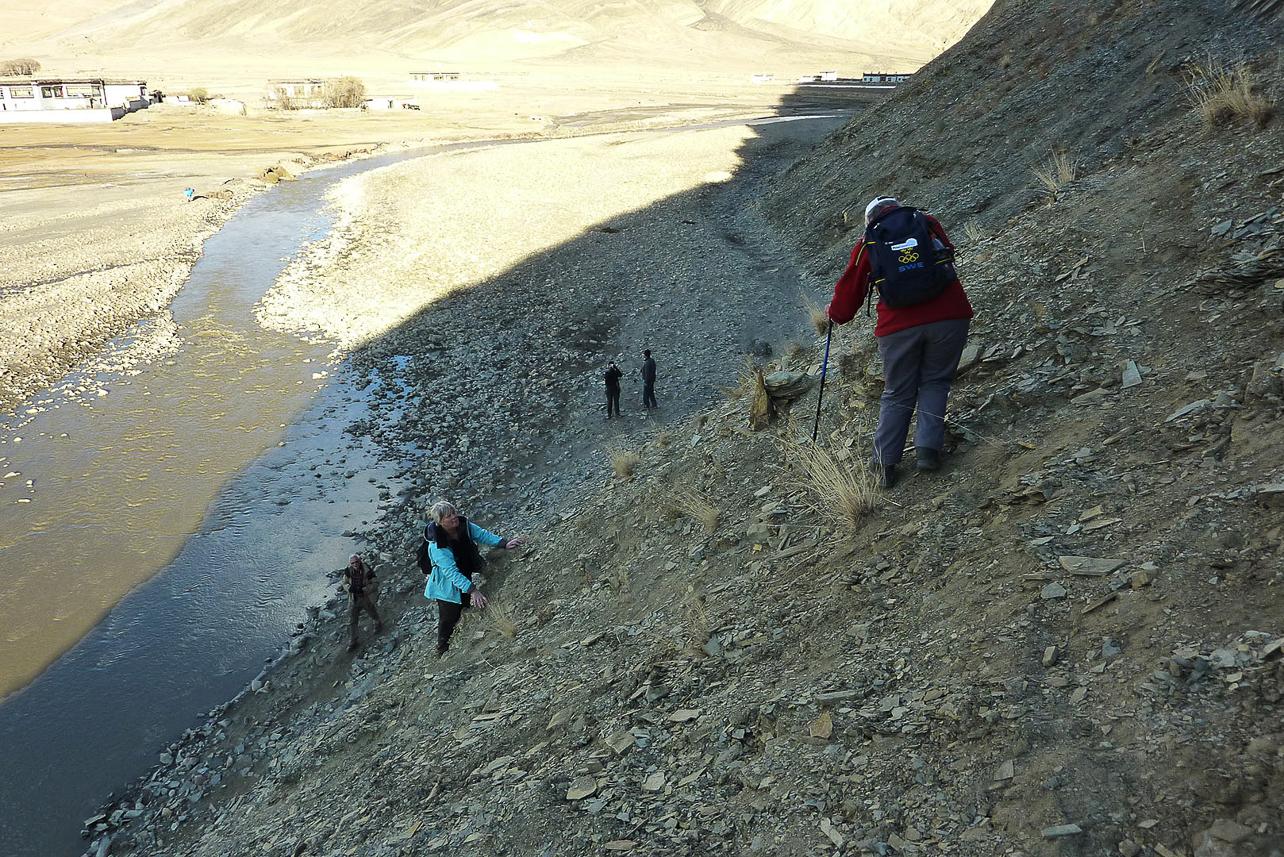 Very steep, and then catched in a trap by the river.