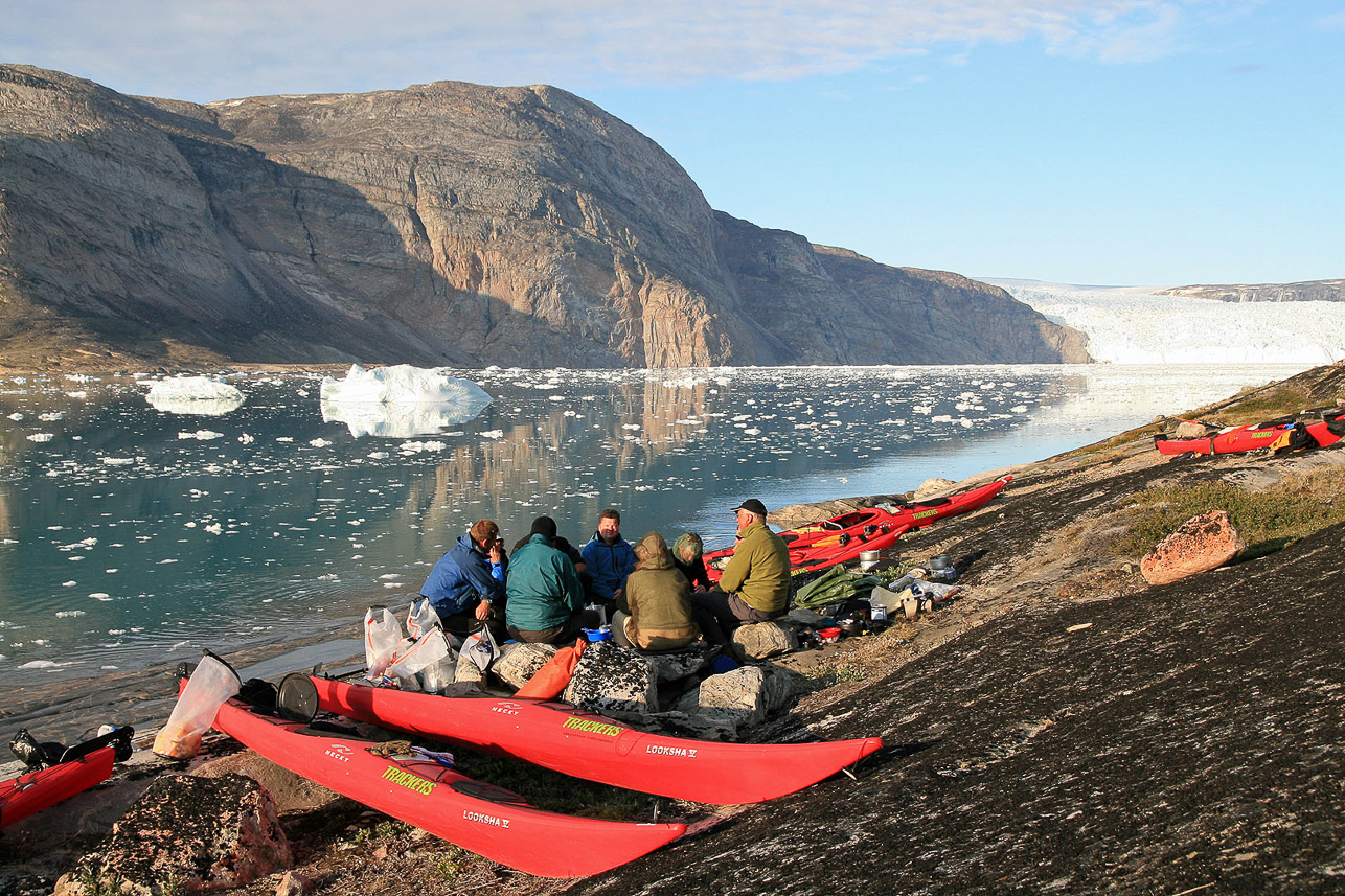 Kvällsmat med utsikt mot glaciären