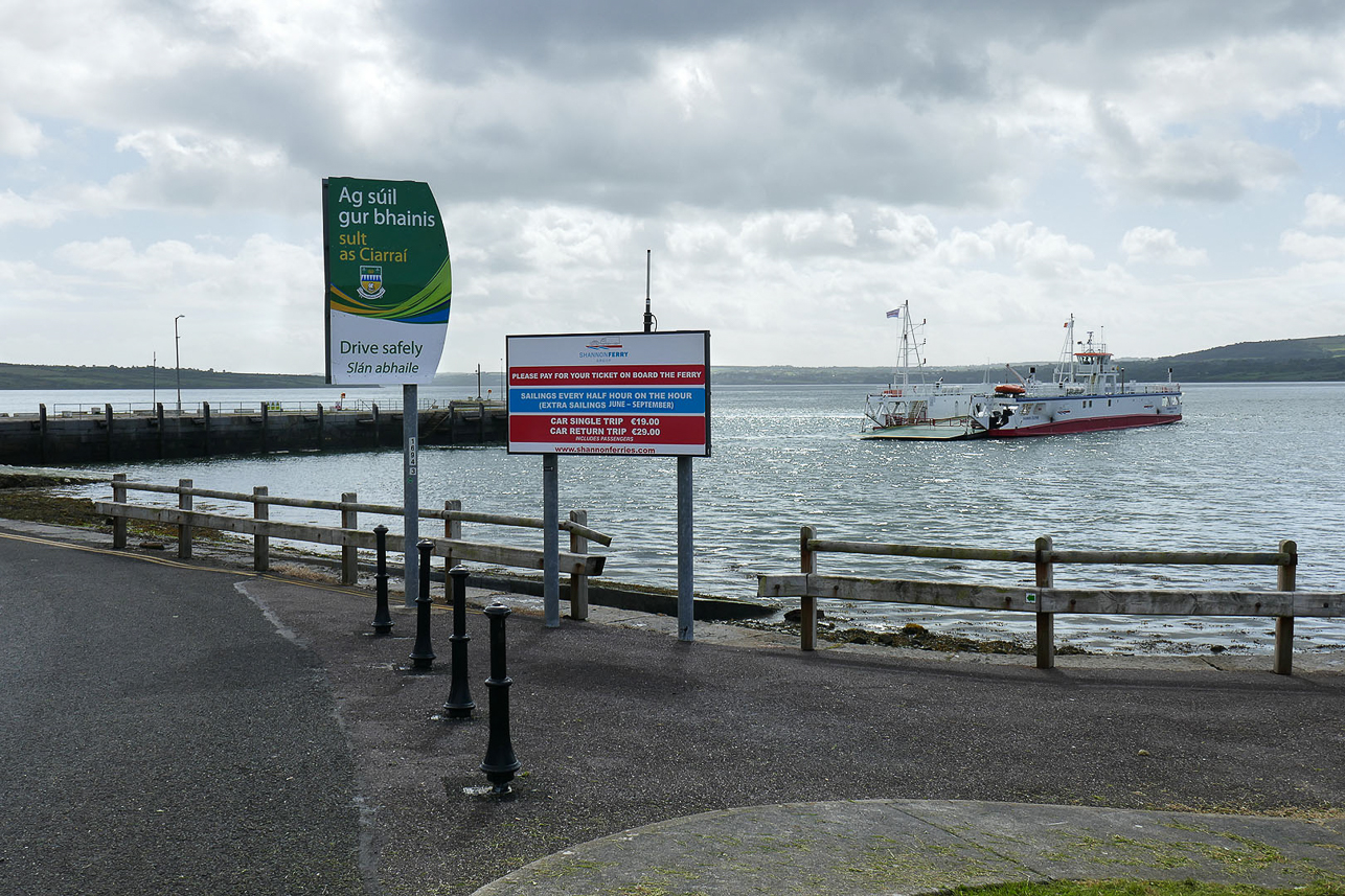 Ferry, 20 minutes, across the Shannon Estuary