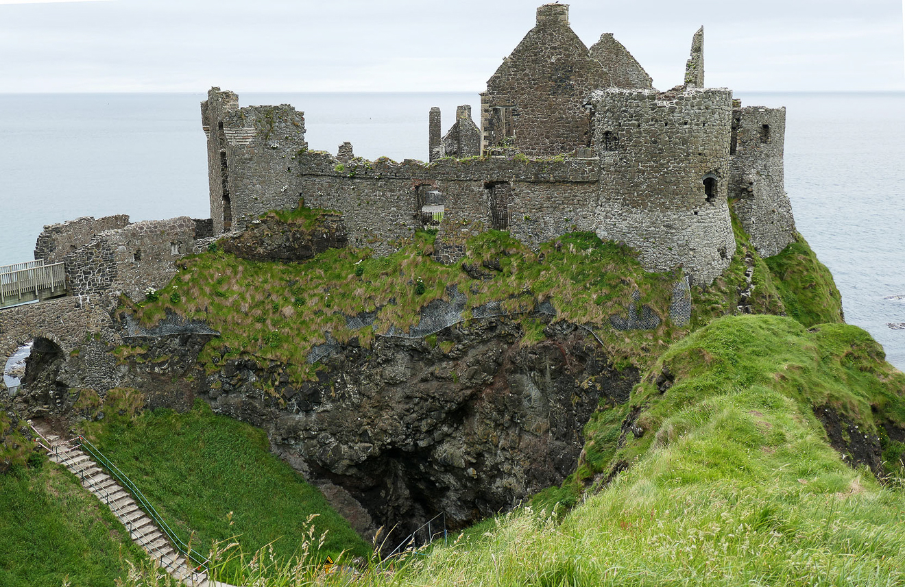 Dunluce Castle from 13th century, close to Giant's Causeway on Northern Ireland north coast