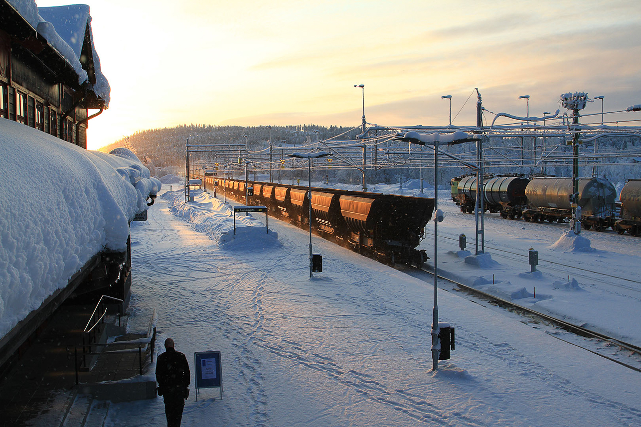 Iron ore train at Gällivare station