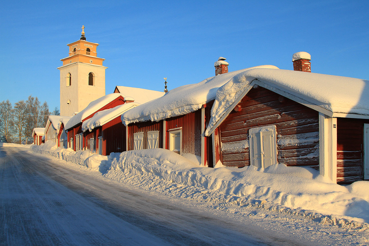 Luleå Gammelstad Village, a UNESCO World Heritage (church and 424 wooden buildings)