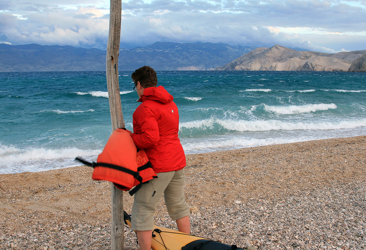 Watching the waves.