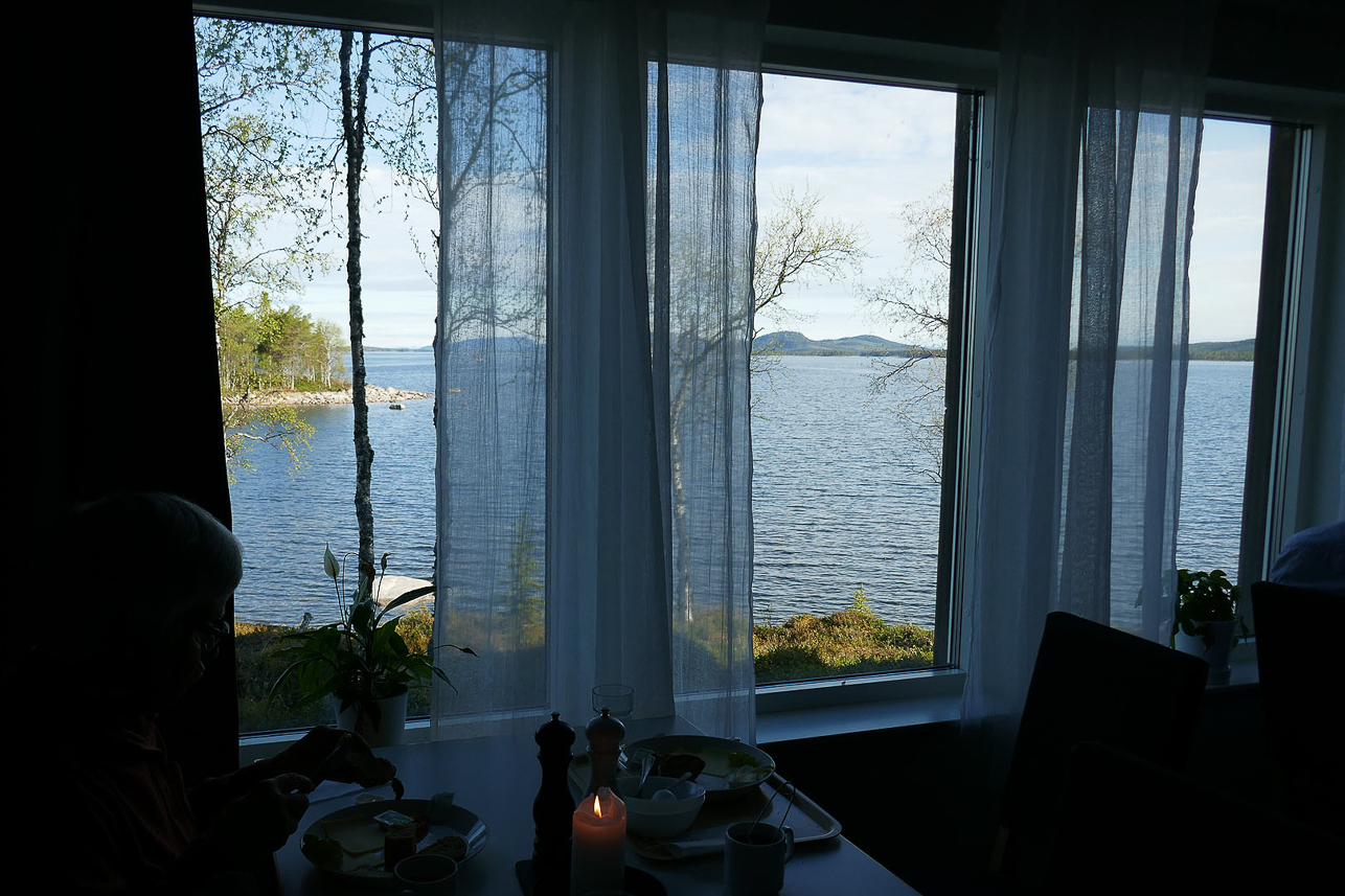 Nice view from our room over lake Hornavan, large and deep