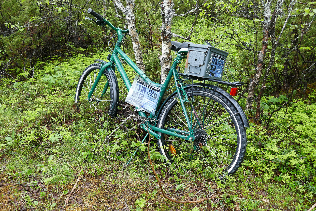 A geocache could look like everything, here one celebrating the Arctic Race of Norway