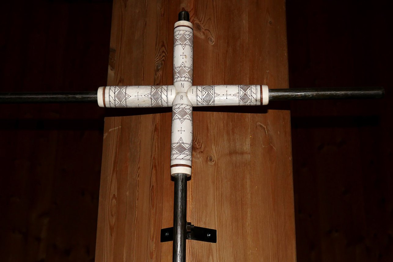 Reindeer horn altar crucifix