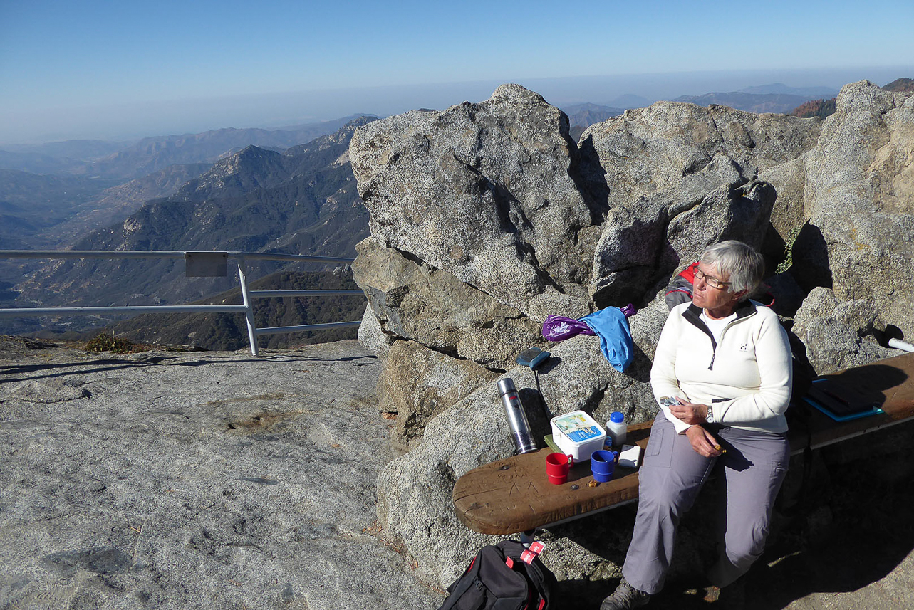 Morning coffee at top of Moro rock